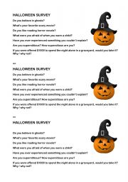 English Worksheet: Halloween survey