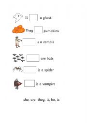 English Worksheet: Halloween TO BE worksheet