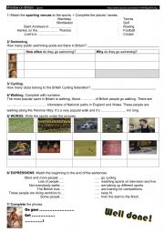 English Worksheet: Sports in Britain- video
