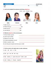 English Worksheet: adjectives