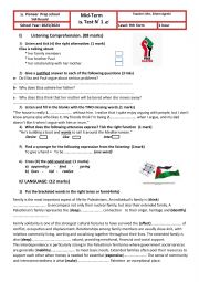 Mid-term 1 test  9th form 