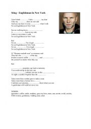 English Worksheet: Sting - Englishman in New York