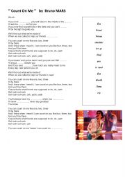 English Worksheet: count on me lyrics activity