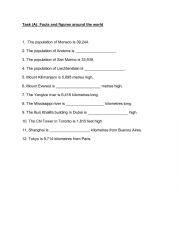 English Worksheet: Facts and Figures practising big numbers