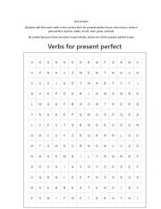 Word search - present perfect