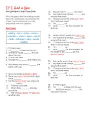 If I had a gun - Second conditional song worksheet