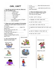 English Worksheet: CAN / CAN�T
