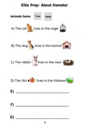 English Worksheet: Animals home