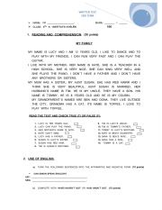 English Worksheet: Test - 4th grade