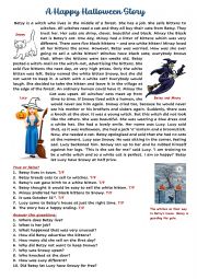 English Worksheet: Happy Halloween Story