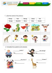  worksheet verb to and adjectives