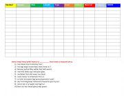 English Worksheet: CHART TO PRACTICE ORDER OF ADJECTIVES