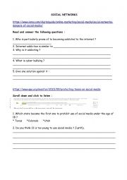 English Worksheet: Webquest on social media