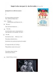 English Worksheet: Singin� in the rain part 4 the first talkie
