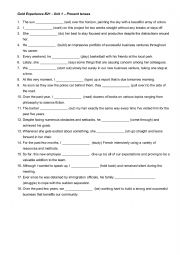 English Worksheet: PRESENT TENSES - GOLD EXPERIENCE 