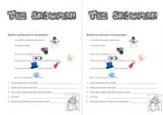 English Worksheet: The snowman Reading Comprehension 