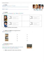 English Worksheet: On the way to school