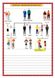 Family - make your own sentences about more extended family (beginner level 2-3)