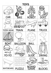 English Worksheet: Toys (pictionary).