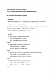 English Worksheet: Grammar revision: Apostrophe, non-restrictive, adverbs of manner