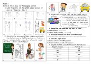 English Worksheet: section 1 tell me about your family group session 7th form