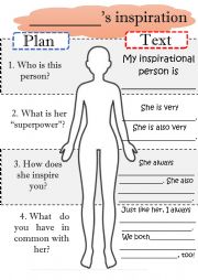 English Worksheet: Inspirational person project