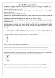 English Worksheet: Cousin�s tribulations story