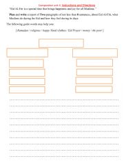 English Worksheet:  Eid Al-Fitr