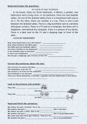 English Worksheet: bedroom