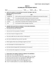 English Worksheet: Technology and present perfect