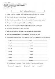 English Worksheet: School rules 