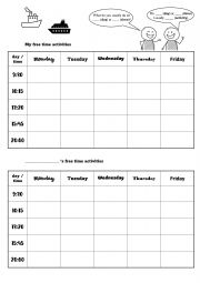 English Worksheet: Battleships - My free time activities