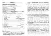 English Worksheet: Diagnostic test for 3rd form Tunisian students
