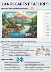 English Worksheet: Landscape features
