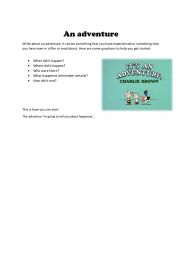 English Worksheet: An adventure