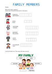 English Worksheet: FAMILY.MEMBERS