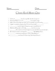 English Worksheet: Classic Rock Music Quiz