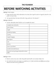 English Worksheet: The Founder
