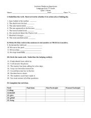 English Worksheet: Verbs Quiz