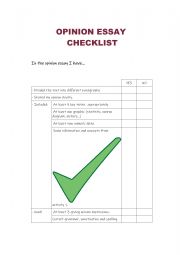 Opinion Essay Checklist