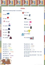English Worksheet: Clothes