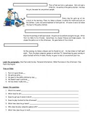 English worksheet: Paul the policeman