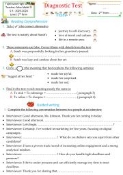 2nd form diagnostic test