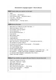 English Worksheet: How to discuss