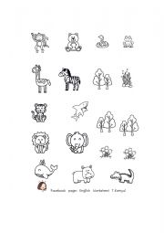 English Worksheet: animals