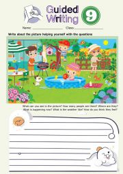 English Worksheet: Guided writing 9 - in the garden
