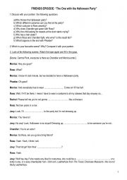 English Worksheet: Friends. episode Halloween