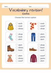 Vocabulary revision clothes