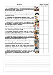 English Worksheet: Pet peeves: Agree or Disagree + Paired Conjunctions (Either ... or, Neither ... nor, Not only ... but)