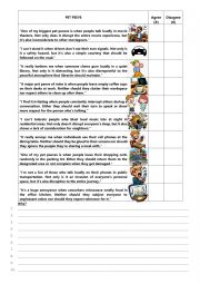 English Worksheet: Pet peeves: Agree or Disagree + Paired Conjunctions (Either ... or, Neither ... nor, Not only ... but)